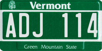 VT license plate ADJ114