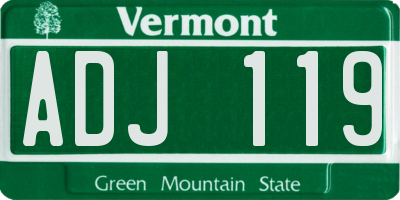 VT license plate ADJ119