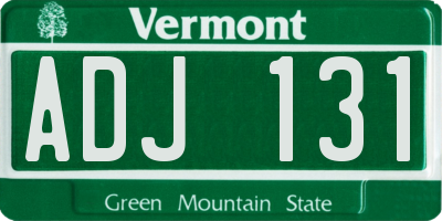 VT license plate ADJ131