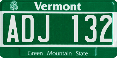 VT license plate ADJ132