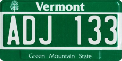 VT license plate ADJ133