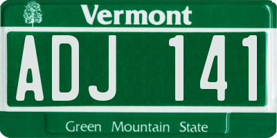 VT license plate ADJ141