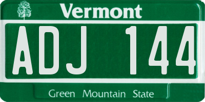 VT license plate ADJ144