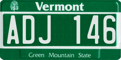 VT license plate ADJ146