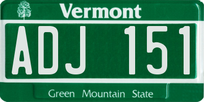 VT license plate ADJ151