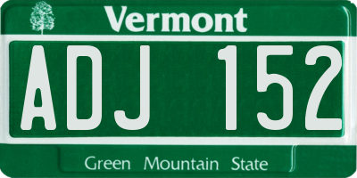 VT license plate ADJ152