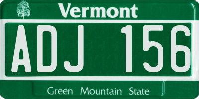 VT license plate ADJ156