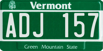 VT license plate ADJ157