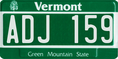 VT license plate ADJ159