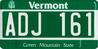 VT license plate ADJ161