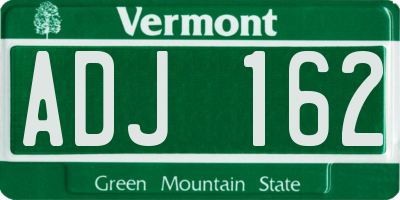 VT license plate ADJ162