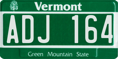VT license plate ADJ164