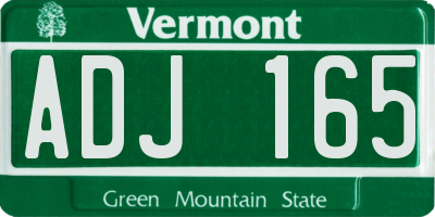 VT license plate ADJ165