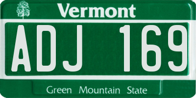 VT license plate ADJ169