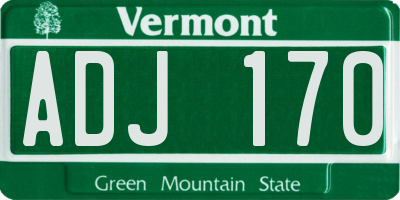 VT license plate ADJ170