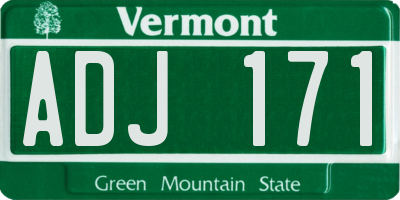 VT license plate ADJ171