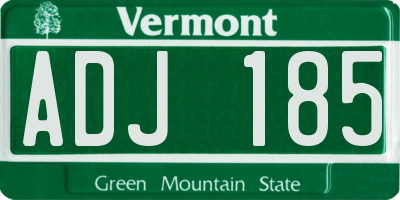 VT license plate ADJ185