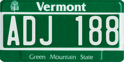 VT license plate ADJ188