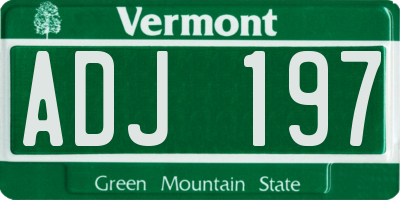 VT license plate ADJ197