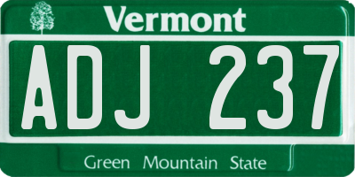 VT license plate ADJ237