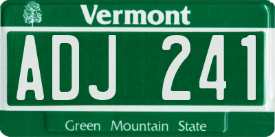 VT license plate ADJ241