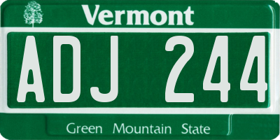 VT license plate ADJ244