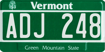 VT license plate ADJ248