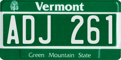 VT license plate ADJ261