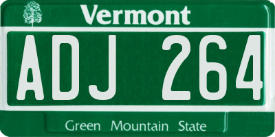 VT license plate ADJ264