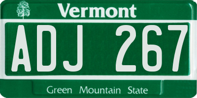 VT license plate ADJ267