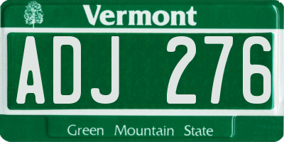 VT license plate ADJ276