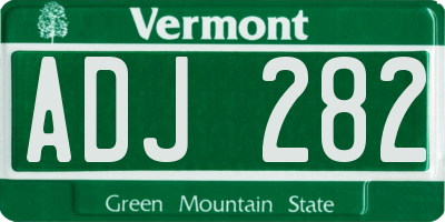 VT license plate ADJ282