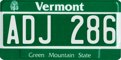 VT license plate ADJ286