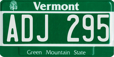 VT license plate ADJ295