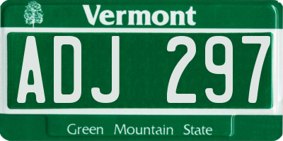 VT license plate ADJ297