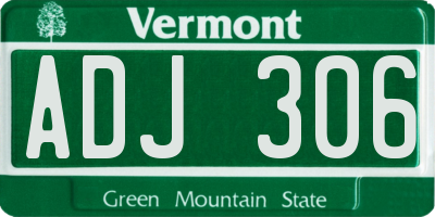 VT license plate ADJ306