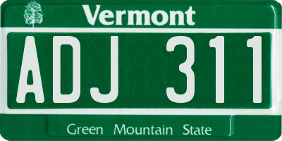 VT license plate ADJ311