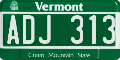 VT license plate ADJ313