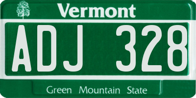 VT license plate ADJ328
