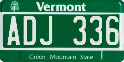 VT license plate ADJ336