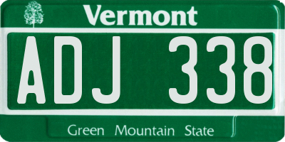 VT license plate ADJ338