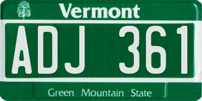 VT license plate ADJ361