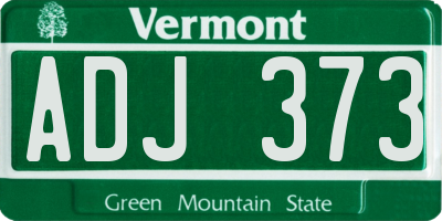 VT license plate ADJ373