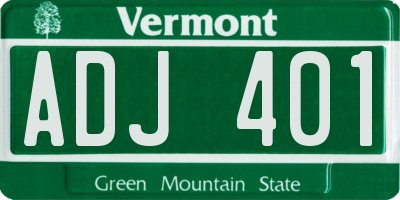 VT license plate ADJ401