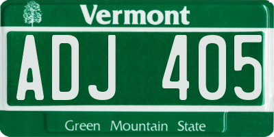 VT license plate ADJ405