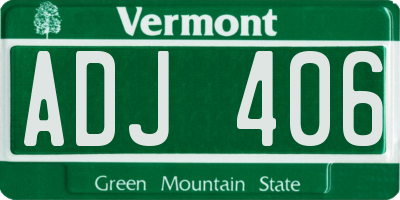 VT license plate ADJ406