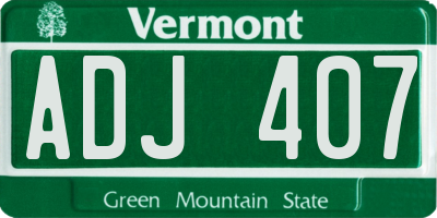 VT license plate ADJ407