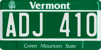VT license plate ADJ410