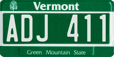 VT license plate ADJ411