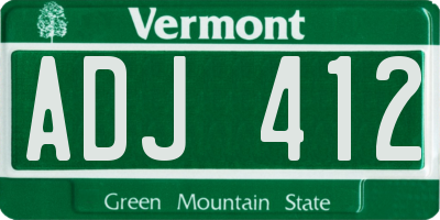 VT license plate ADJ412